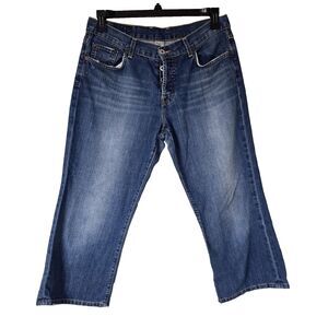 Lucky Brand Dungarees Easy Rider Crop Button Fly Woman's Size 10